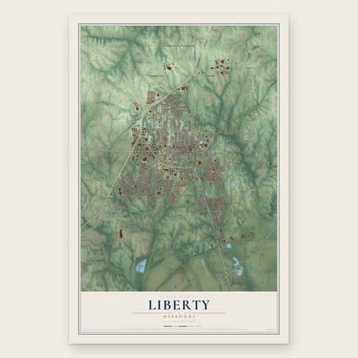 Liberty, Missouri map print, the full design