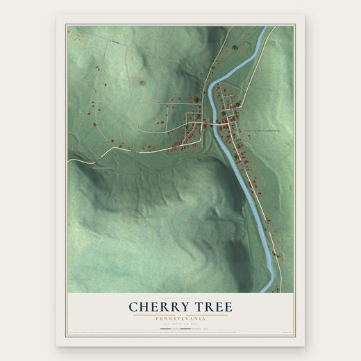 Cherry Tree, Pennsylvania map print, the full design