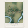 St. Vincent, Minnesota map print, the full design