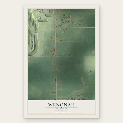 Wenonah, Illinois map print, the full design