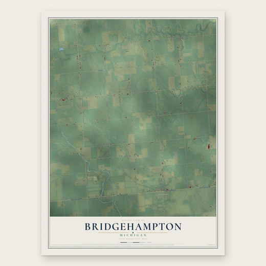Bridgehampton, Michigan map print, the full design