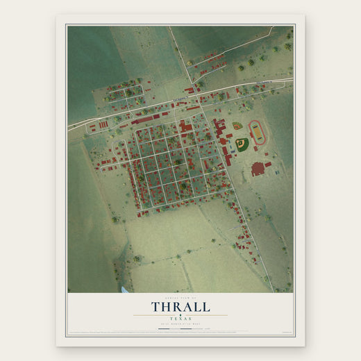 Thrall, Texas map print, the full design
