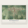 Blandinsville, Illinois map print, the full design