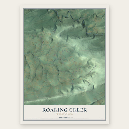 Roaring Creek, Pennsylvania map print, the full design