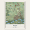 Peru, Illinois map print, the full design
