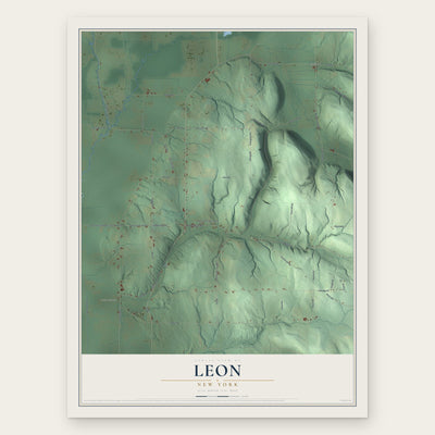 Leon, New York map print, the full design