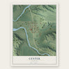 Center, Nebraska map print, the full design