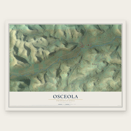 Osceola, Pennsylvania map print, the full design