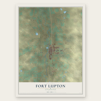 Fort Lupton, Colorado map print, the full design