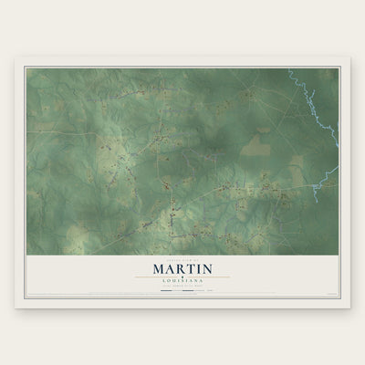 Martin, Louisiana map print, the full design