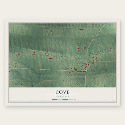 Cove, Arkansas map print, the full design