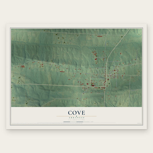 Cove, Arkansas map print, the full design