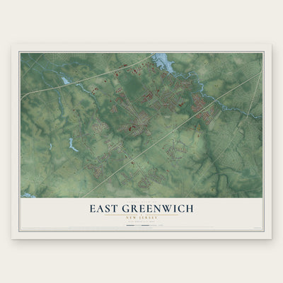East Greenwich, New Jersey map print, the full design