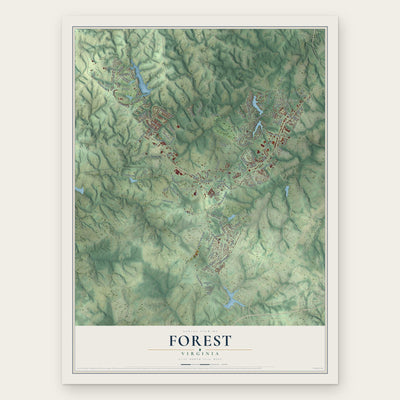 Forest, Virginia map print, the full design
