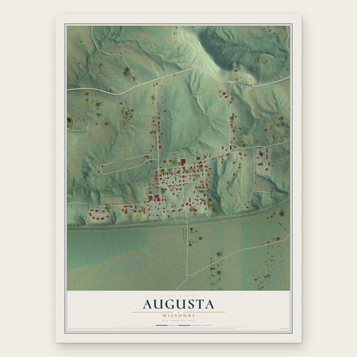 Augusta, Missouri map print, the full design