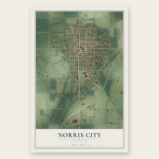 Norris City, Illinois map print, the full design