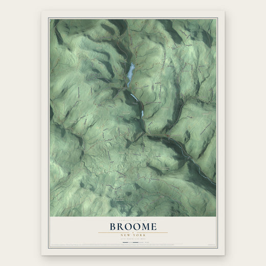 Broome, New York map print, the full design