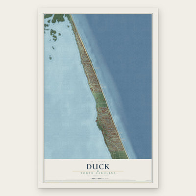Duck, North Carolina map print, the full design