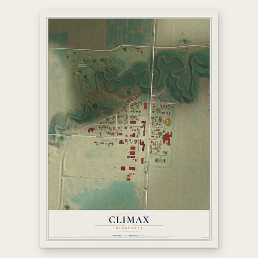Climax, Minnesota map print, the full design