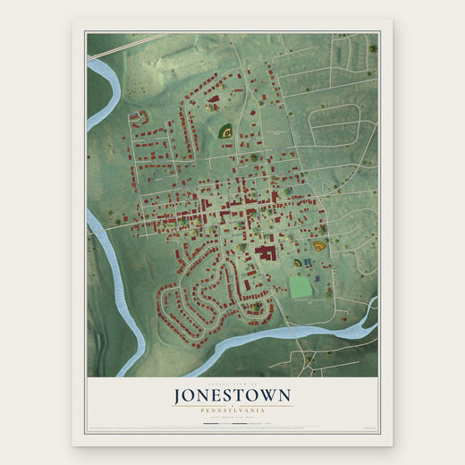 Jonestown, Pennsylvania map print, the full design