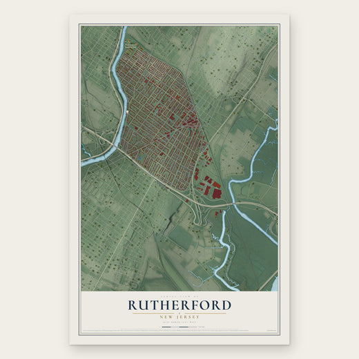 Rutherford, New Jersey map print, the full design
