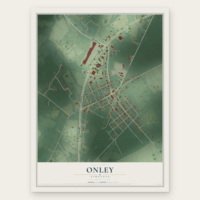 Onley, Virginia map print, the full design