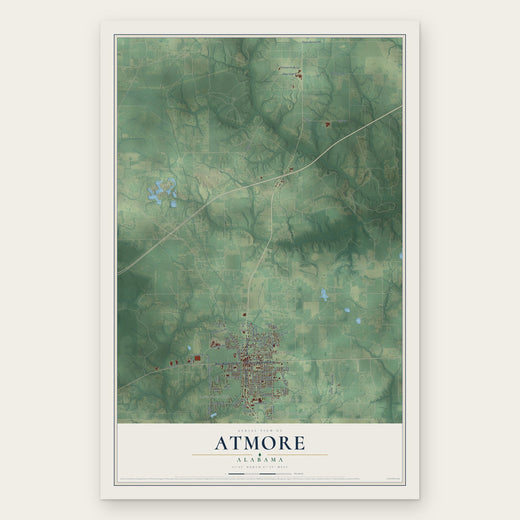 Atmore, Alabama map print, the full design