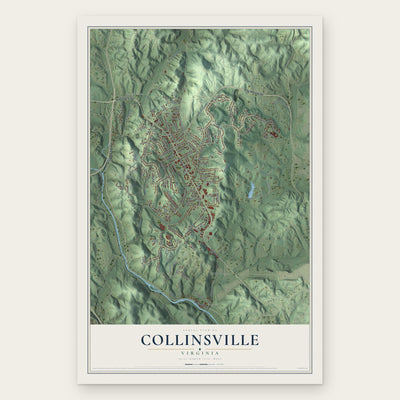 Collinsville, Virginia map print, the full design