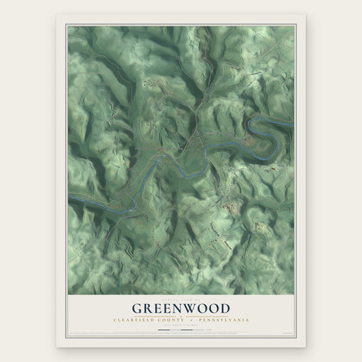 Greenwood, Clearfield County, Pennsylvania map print, the full design