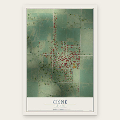 Cisne, Illinois map print, the full design
