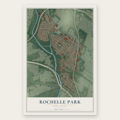 Rochelle Park, New Jersey map print, the full design