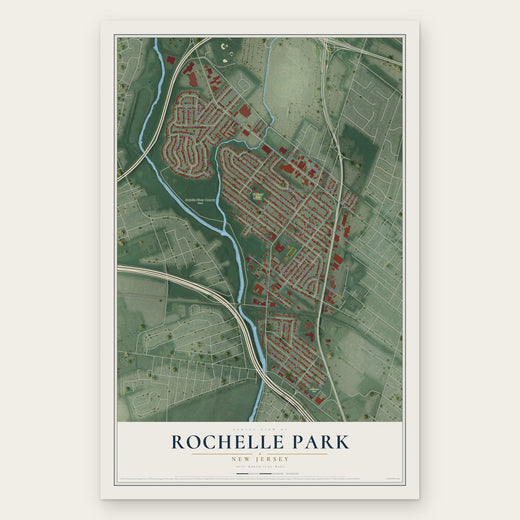 Rochelle Park, New Jersey map print, the full design