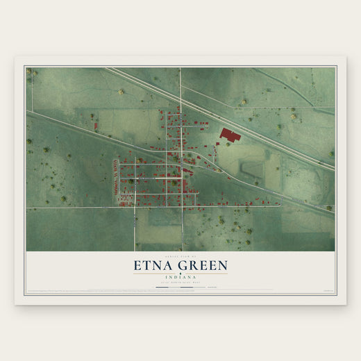 Etna Green, Indiana map print, the full design