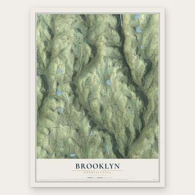 Brooklyn, Pennsylvania map print, the full design