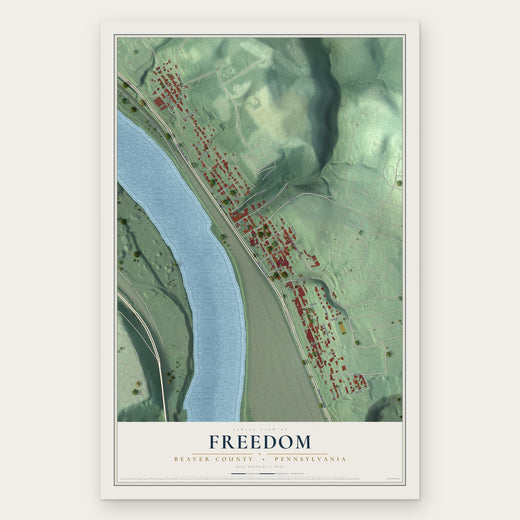 Freedom, Beaver County, Pennsylvania map print, the full design