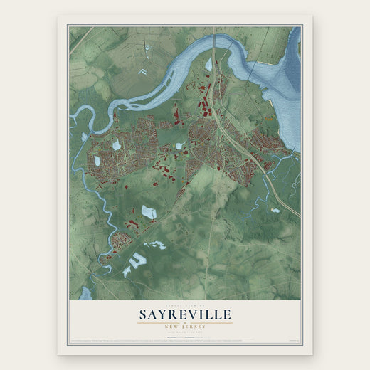 Sayreville, New Jersey map print, the full design