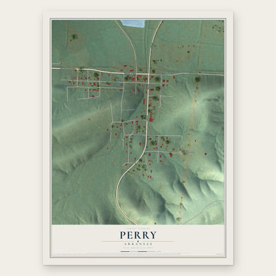 Perry, Arkansas map print, the full design