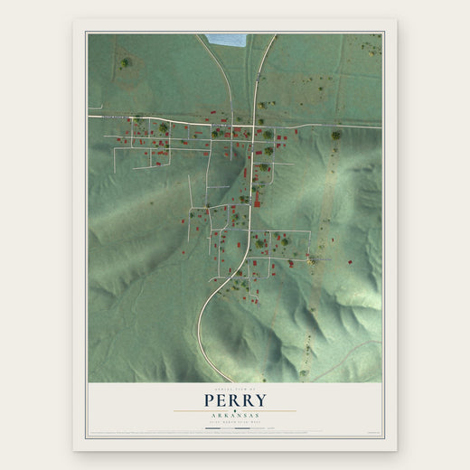Perry, Arkansas map print, the full design