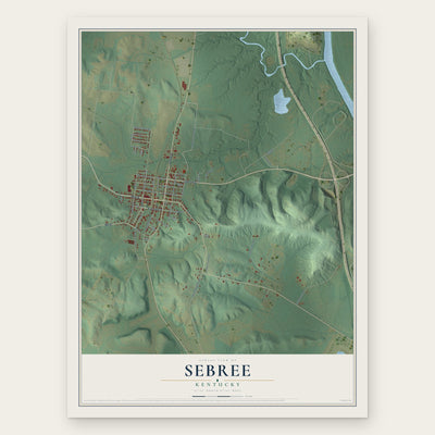 Sebree, Kentucky map print, the full design