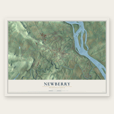 Newberry, Pennsylvania map print, the full design