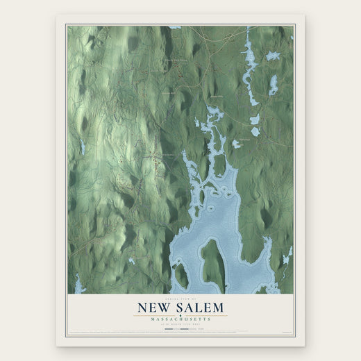 New Salem, Massachusetts map print, the full design
