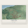 Lake City, Pennsylvania map print, the full design