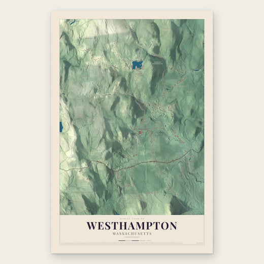 Westhampton, Massachusetts map print, the full design