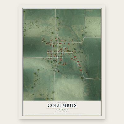 Columbus, Illinois map print, the full design