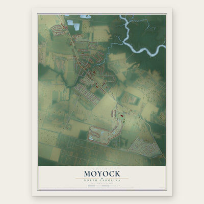 Moyock, North Carolina map print, the full design
