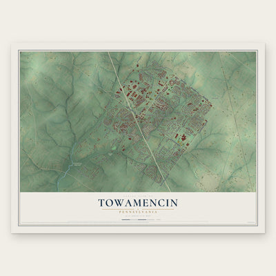 Towamencin, Pennsylvania map print, the full design
