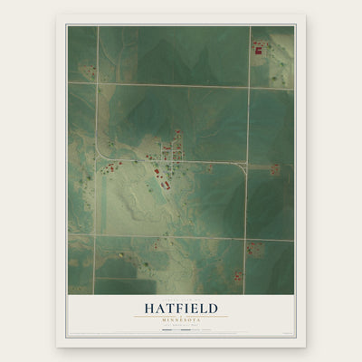 Hatfield, Minnesota map print, the full design