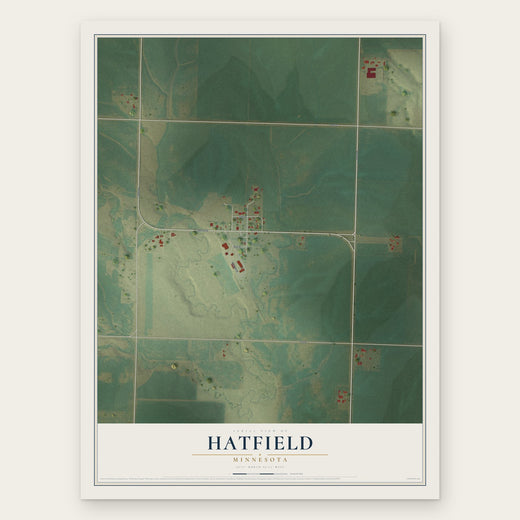 Hatfield, Minnesota map print, the full design