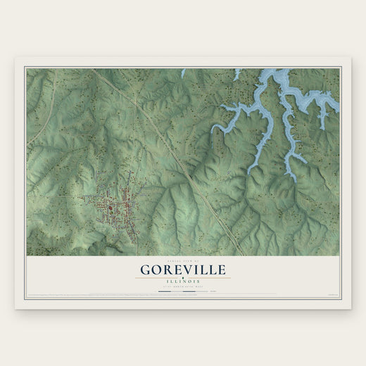 Goreville, Illinois map print, the full design