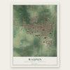 Waupun, Dodge County, Wisconsin map print, the full design